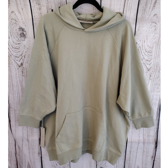 Fear of God | Oversized Green Essentials 77 3/4 Sleeve French Terry Hoodie - Picture 2 of 15